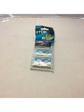 TDK MC60 Microcassette Tapes 3-Pack Sealed Audio Recording Media